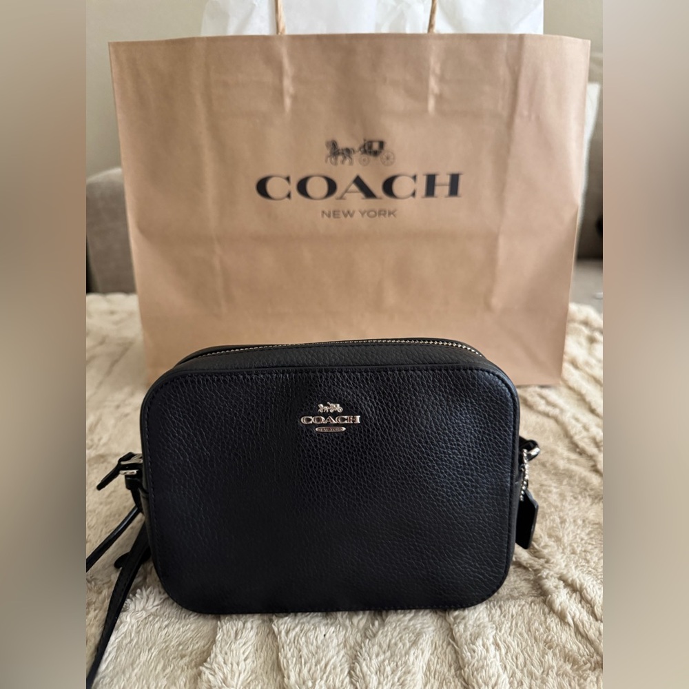 Coach Black Pebbled Leather Crossbody Bag